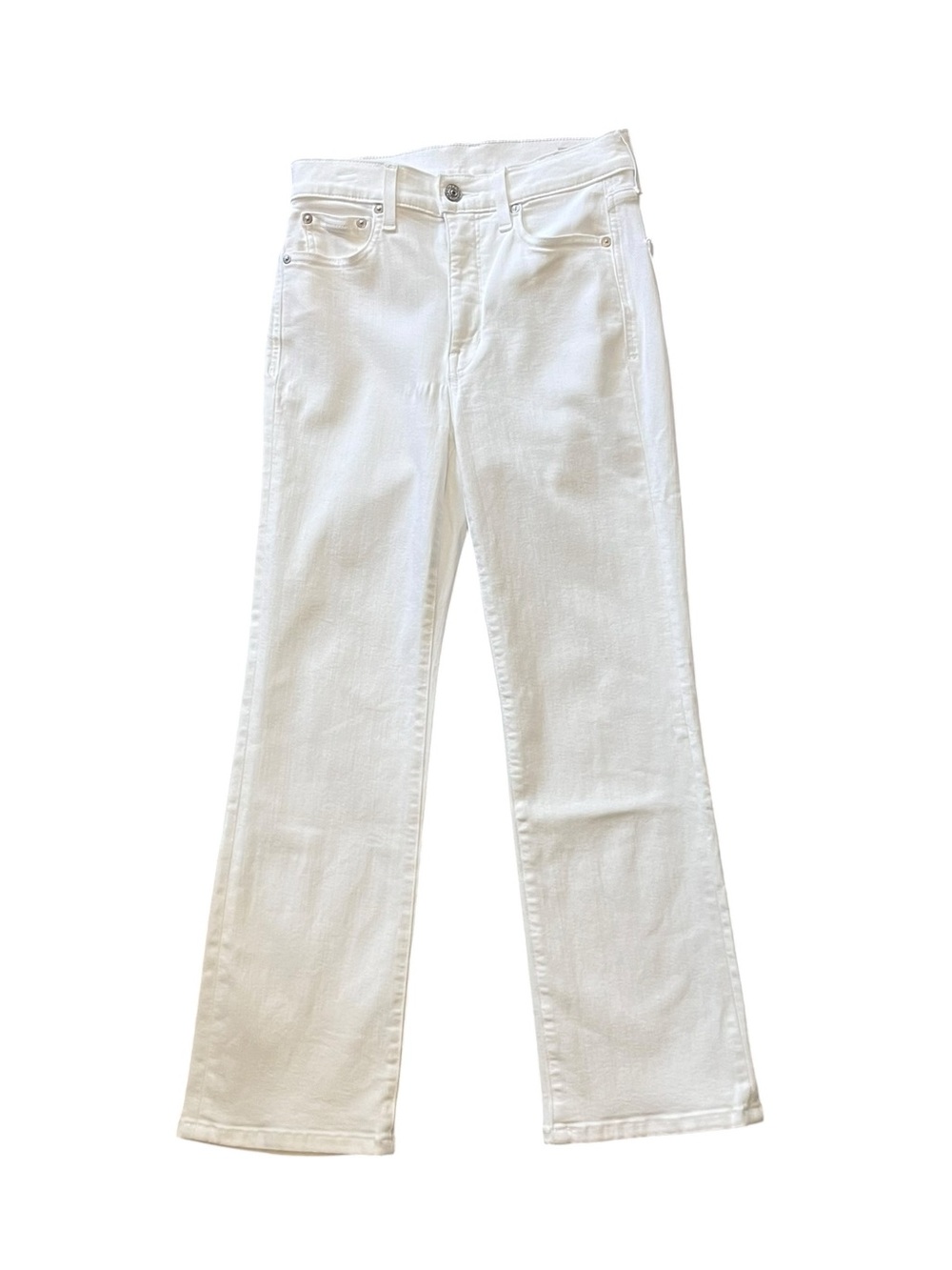 AYR The Pop White Straight Leg Jeans Stretch Denim Made in USA Size 26S